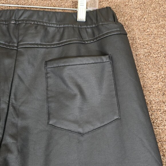 Andree by Unit Faux Leather Moto Pants Sz L Black-Pre-owned - Picture 5 of 5